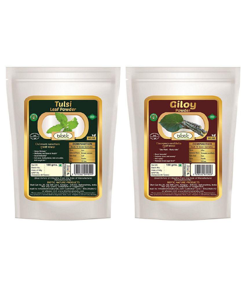 Biotic Tulsi Leaf / Tulsi Patta and Giloy (Guduchi) Powder 200 gm