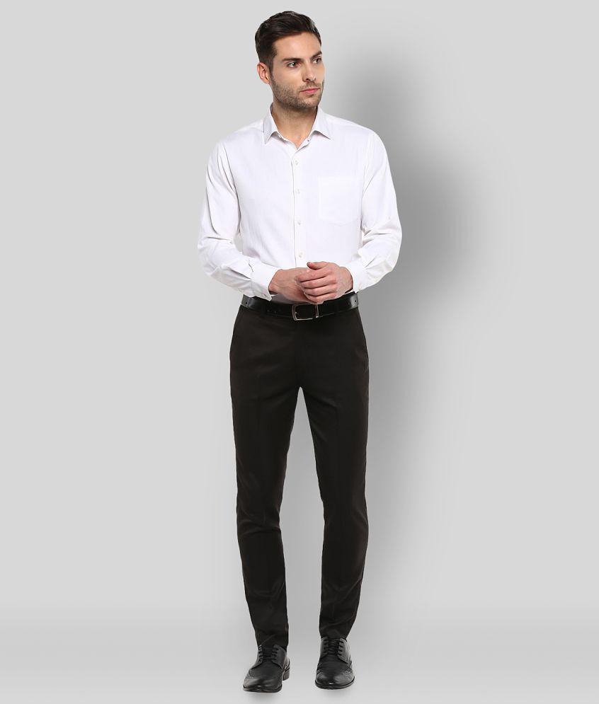 Inspire Clothing Inspiration - Black Polycotton Slim - Fit Men''s Formal Pants ( Pack of 1 ) - None