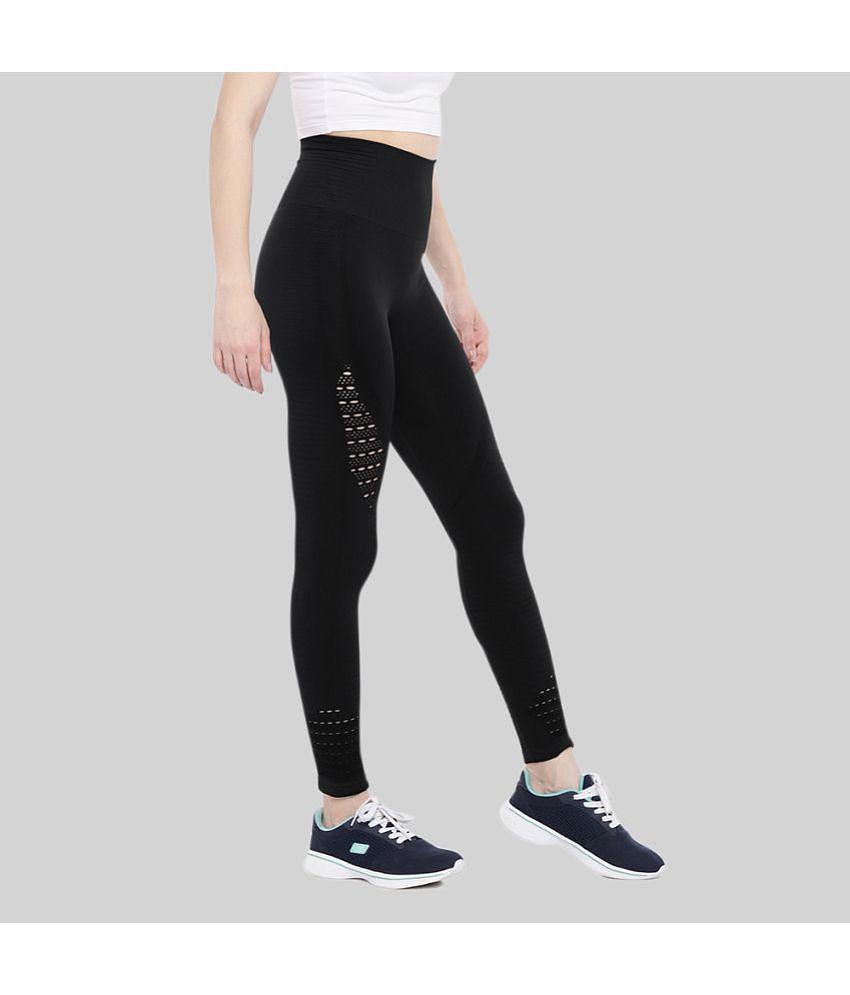 New Men Swee - Black Cotton Blend Slim Fit Women's Sports Tights ( Pack of 1 ) - None 2025 at Sh