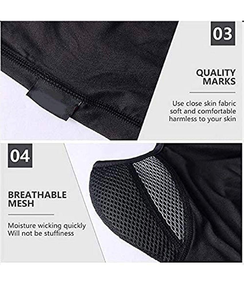 HORSE FIT Full Cover face Mask for Men Pro Breathable Mesh Bike riding Balaclava Soft Cotton 3 Layer Protection Anti Dust pollution 4 way stretch Reusable Under Helmet (Mask-Full-Black-Grey-