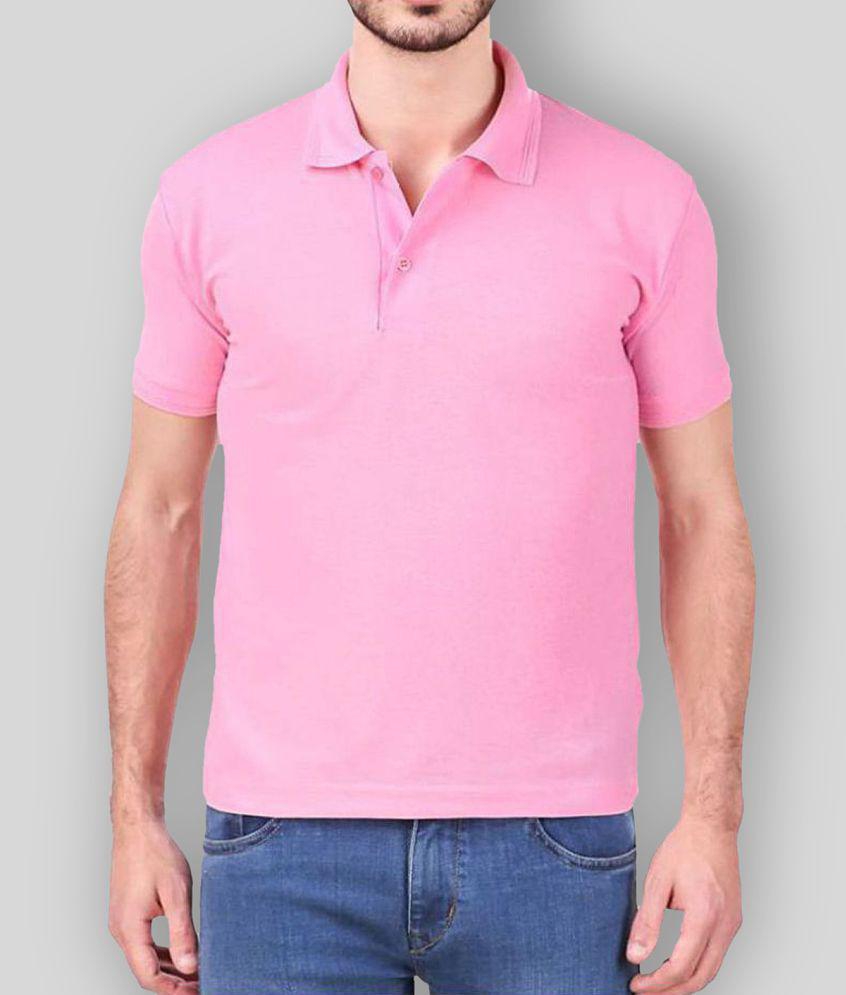 Chic Men FASHION365 - Pink Cotton Blend Slim Fit Men's Polo T Shirt ( Pack of 1 ) - None 2025 at