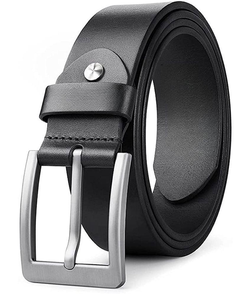 Clock21 - Black 100% Leather Men's Formal Belt ( Pack of 1 ) - 38, Black