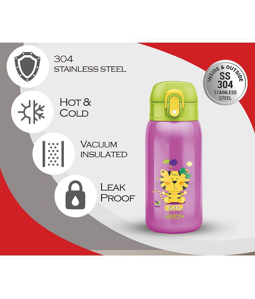 Milton Jolly 375 Thermosteel Sipper Water Bottle for Kids, 300 ml, Purple - Purple