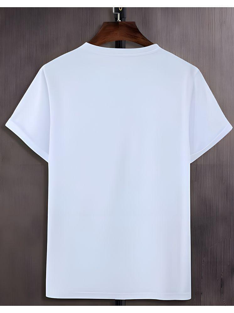 Chic Men FSN Polyester Regular Fit Printed Half Sleeves Mens Round T-Shirt - White ( Pack of 1 )