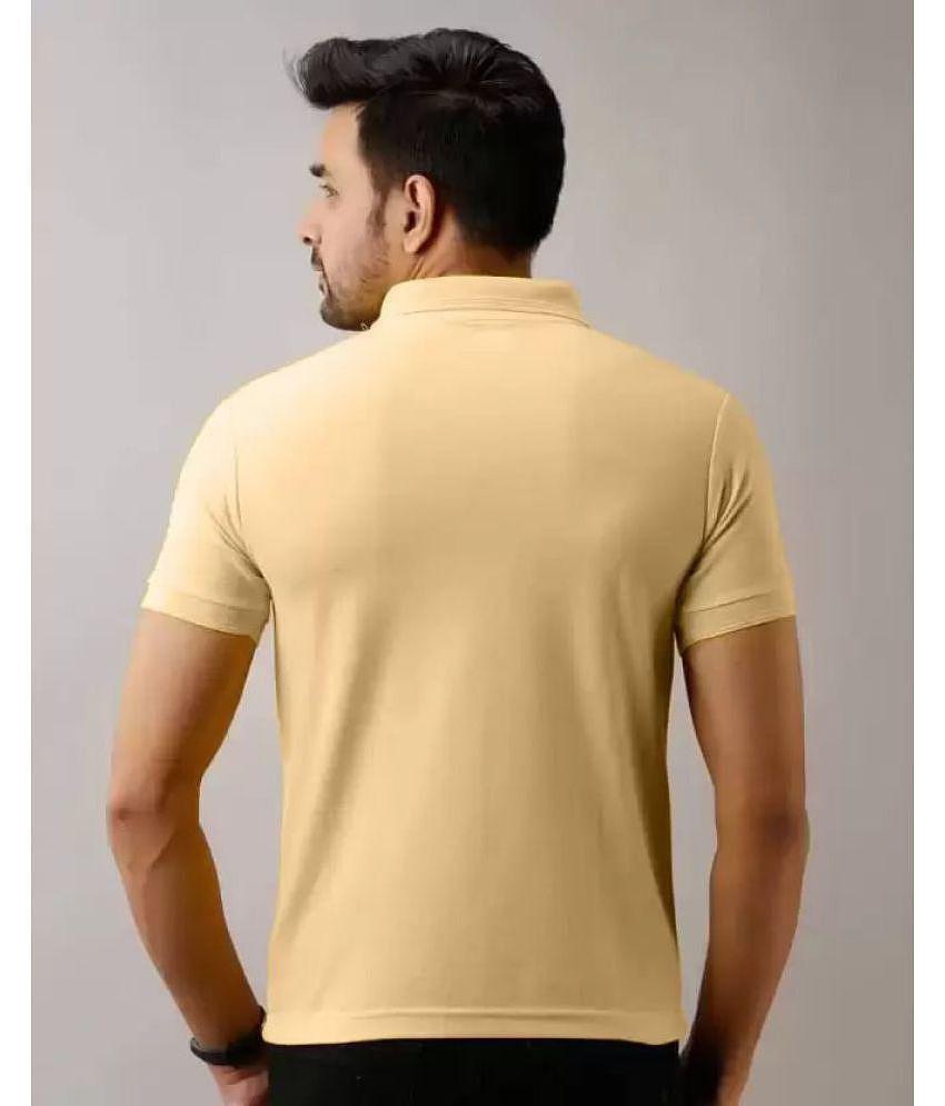 SKYRISE - Beige Cotton Blend Slim Fit Men's Polo T Shirt ( Pack of 1 ) - None