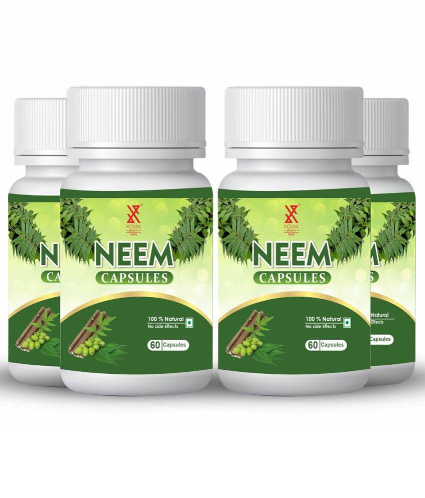 xovak pharmtech Organic Neem Capsule 200 gm Pack Of 4