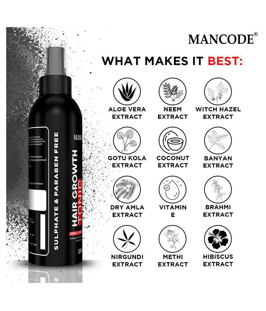 Mancode Hair Growth Tonic 200 Ml Stimulates Hair Growth & Revitalizes Natural Shine