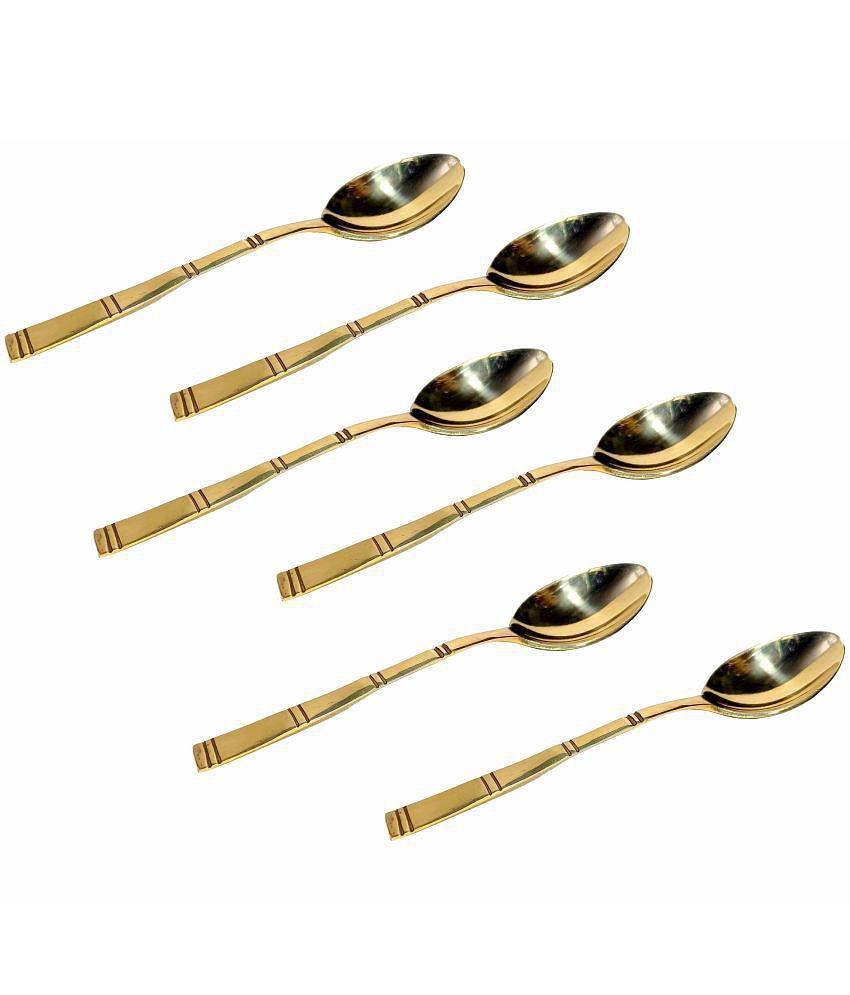 A & H ENTERPRISES - Brass Brass Tea Spoon ( Pack of 6 ) - Brass