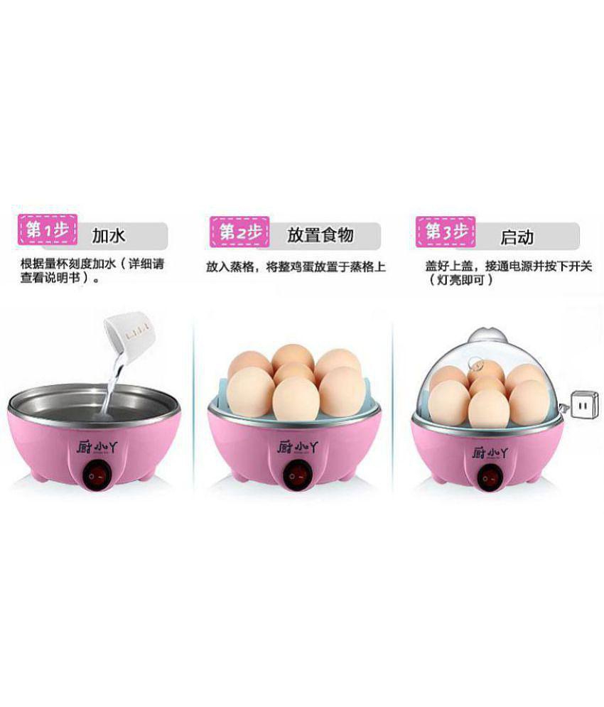 NK STORE Unique Mini Electronic Egg Boiler Poacher and vegetable steamer 7 Egg Cooker(Pink)