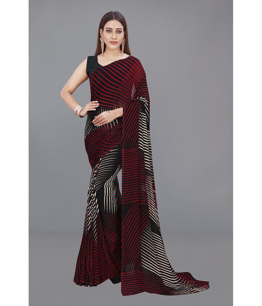 Anand Sarees - Red Georgette Saree With Blouse Piece ( Pack of 1 ) - Red