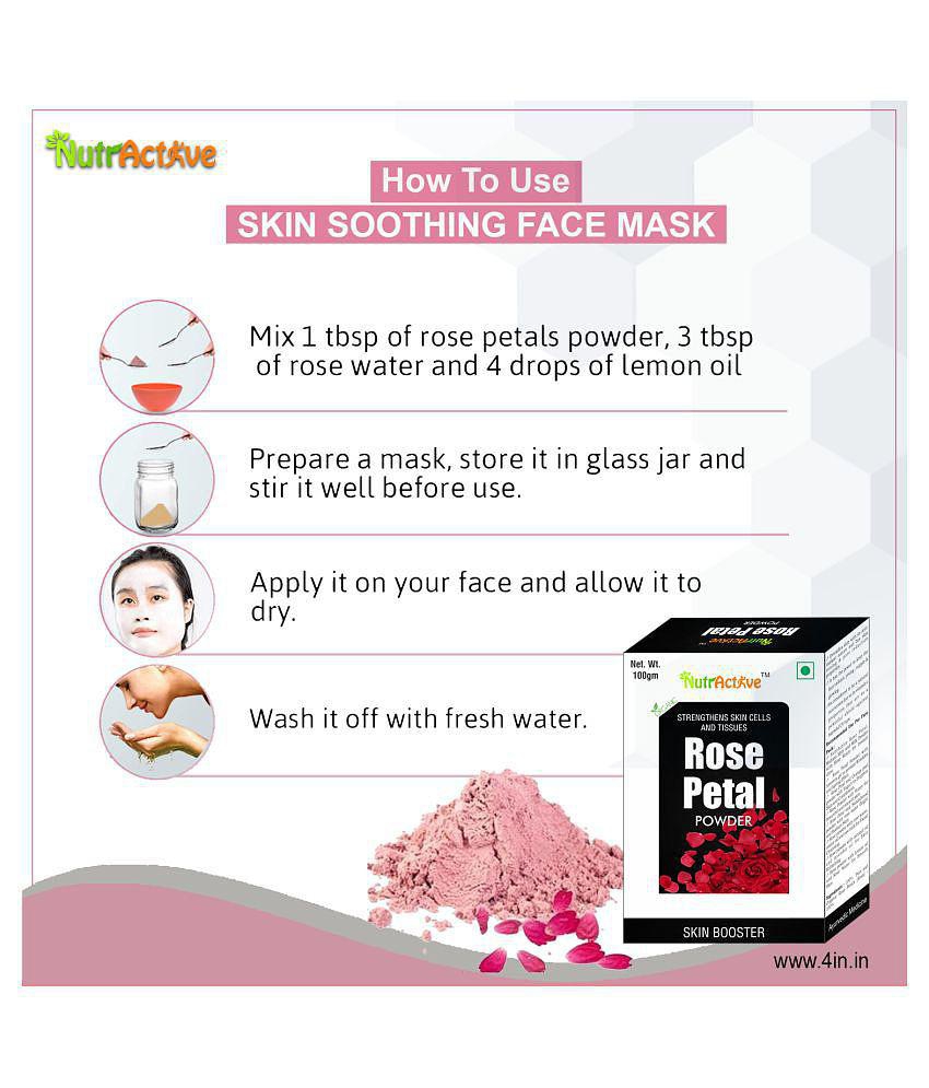 NutrActive Rose Petal Powder 100 gm Pack Of 4