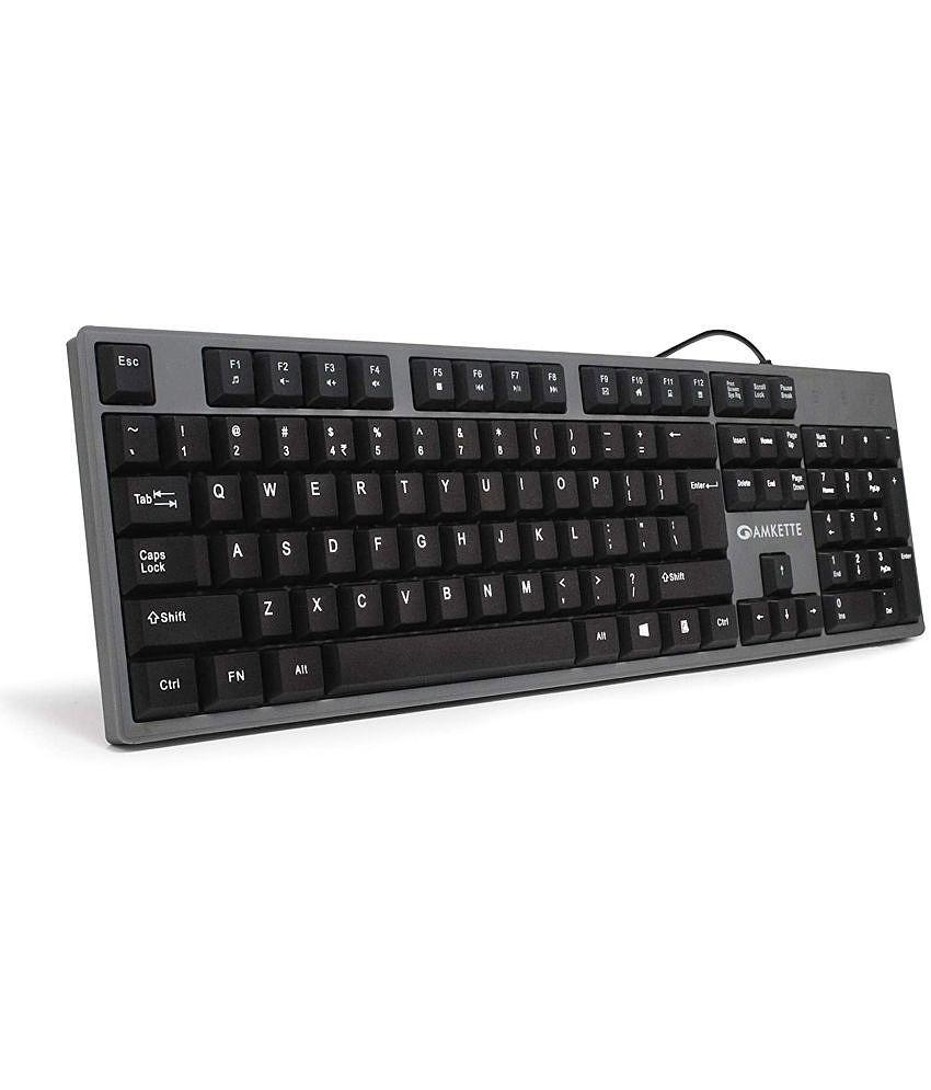 Amkette - Black USB Wired Desktop Keyboard