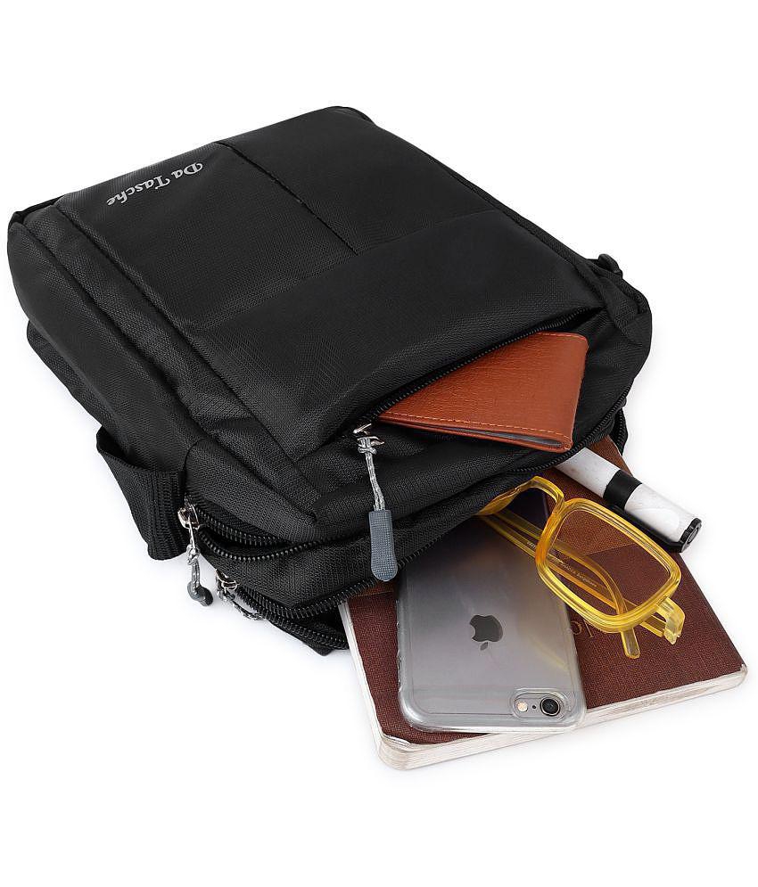 Premium Men Da Tasche - Black Solid Messenger Bag - Black 2025 at ShopCircuit | ONDC