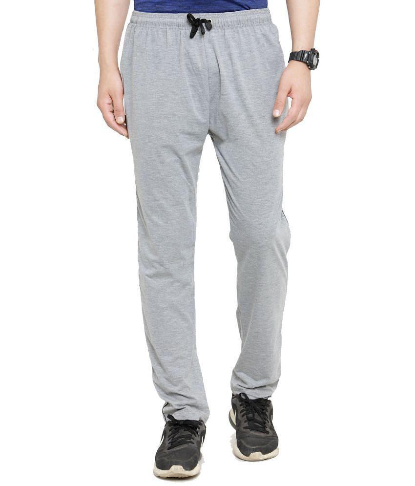 Uzarus Grey Cotton Printed Trackpants - M