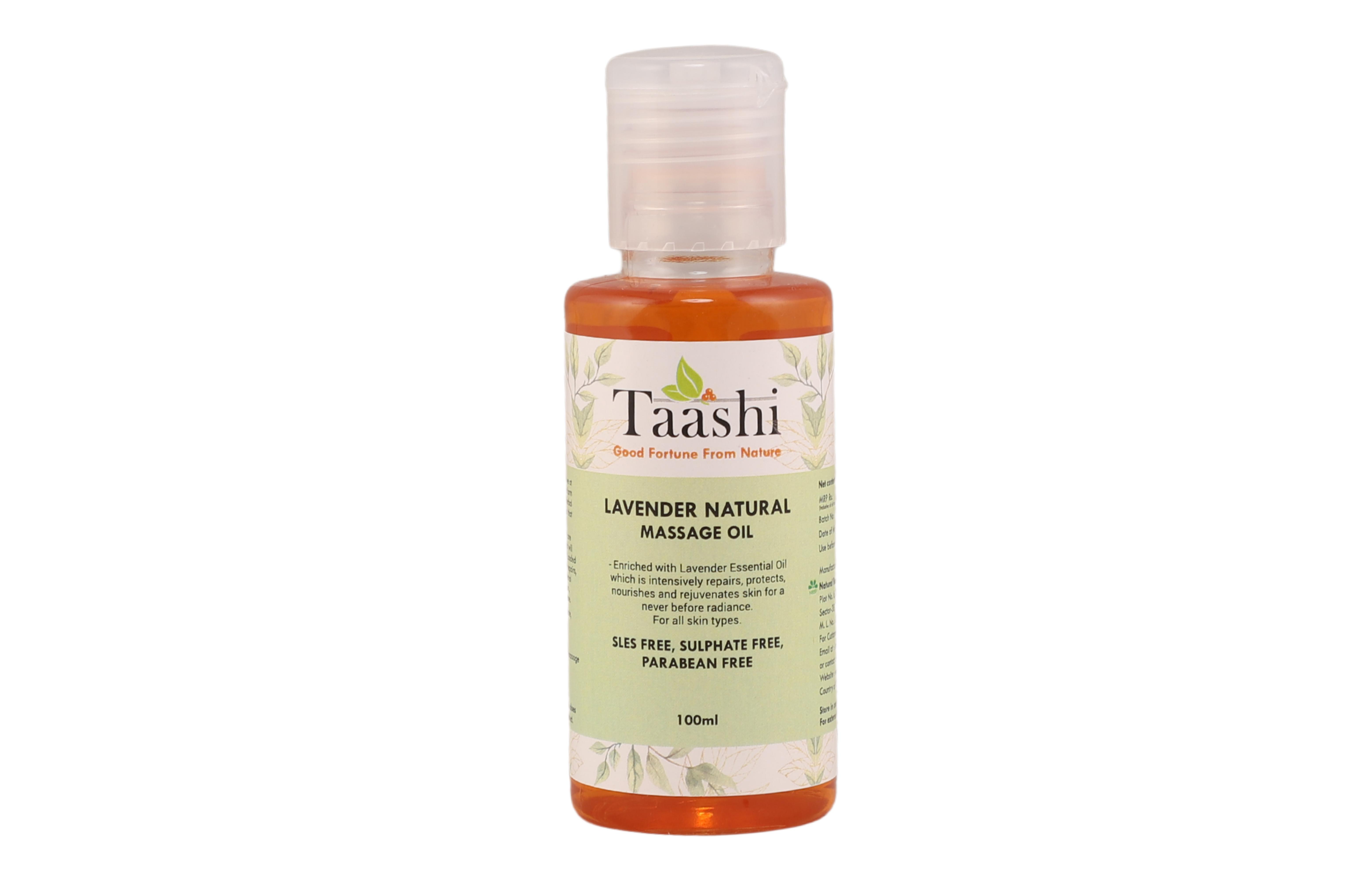 Taashi Lavender Natural Massage Oil- Nourishes and Rejuvenates Skin