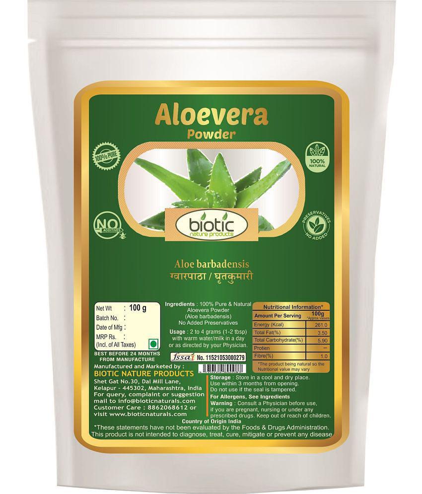 Biotic Aloevera Powder - Aloe Vera Powder for Hair, Face, Skin 100 gm