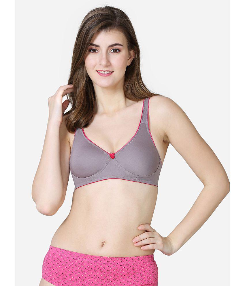 VStar - Light Grey Cotton Blend Non Padded Women's Everyday Bra ( Pack of 1 ) - None