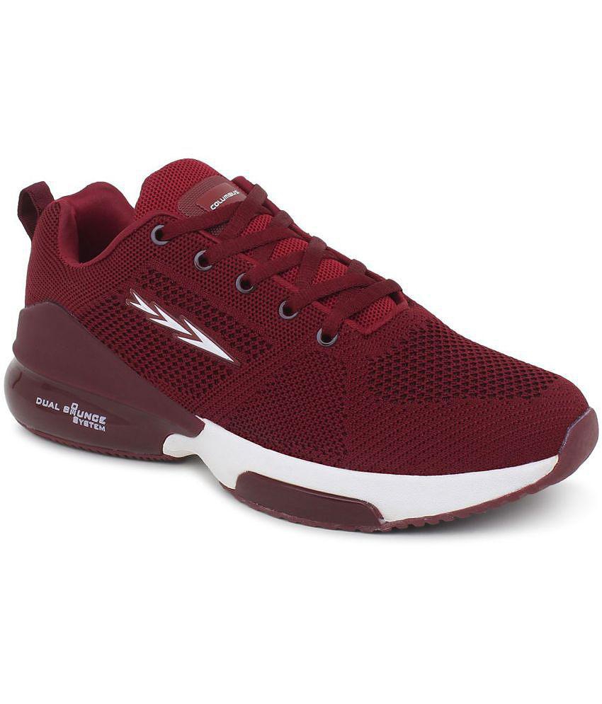 Columbus - BREATHE-Sport shoe Maroon Men's Sports Running Shoes - None