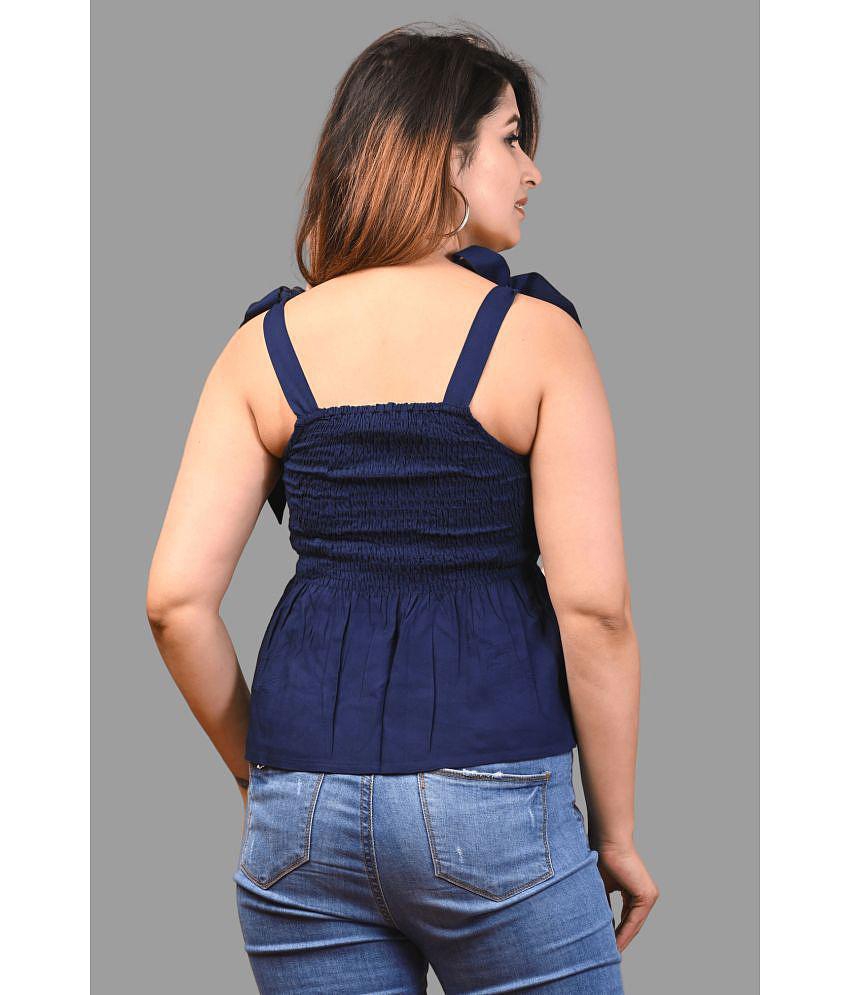 Latest Men Frionkandy - Navy Blue Rayon Womens Empire Top ( Pack of 1 ) - None 2025 at ShopCircu