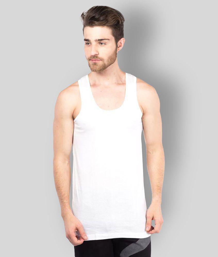 VIP. - White Cotton Mens Vest  ( Pack of 4 ) - 80