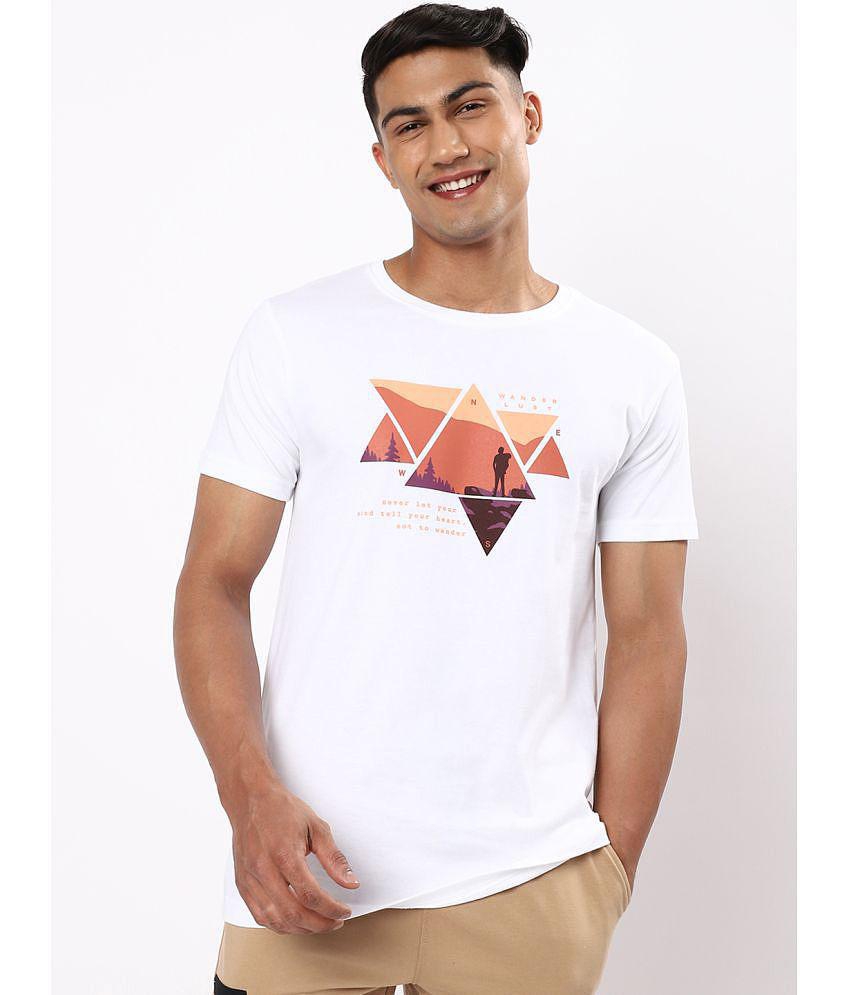 Bewakoof - White Cotton Regular Fit Men's T-Shirt ( Pack of 1 ) - None