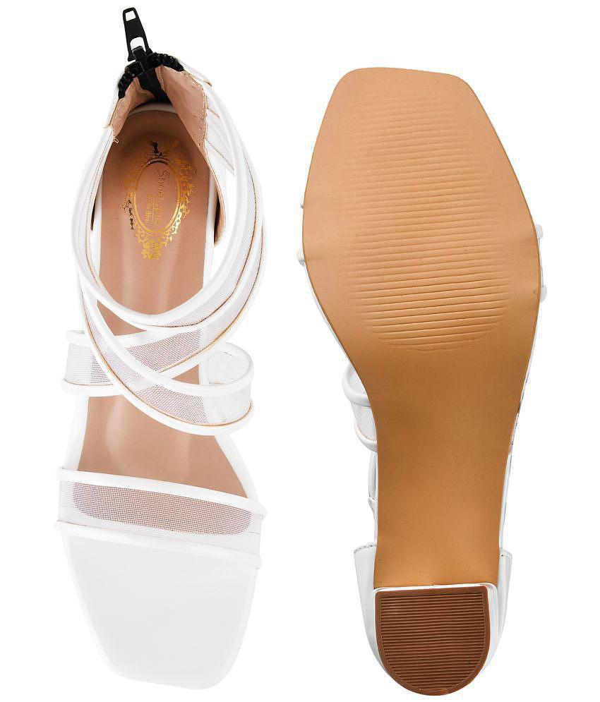 Shoetopia - White Women''s Sandal Heels - None