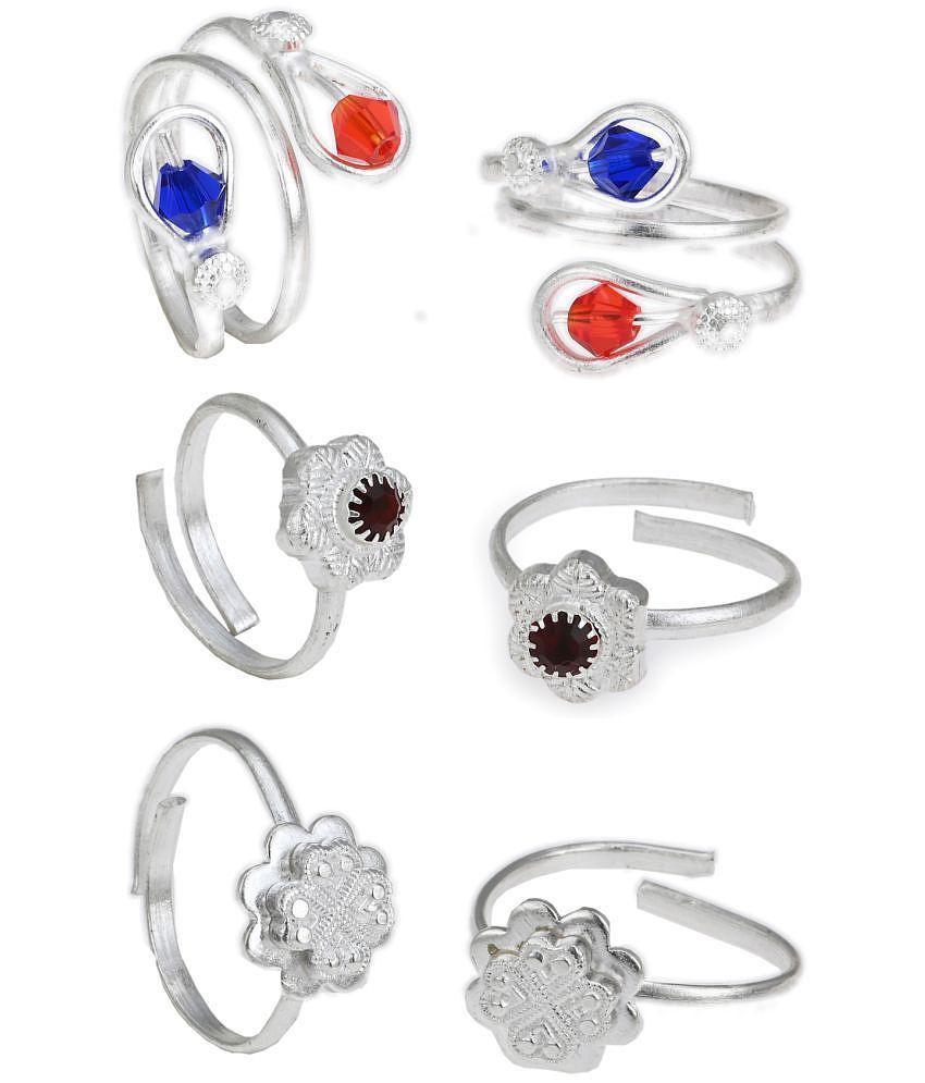 Sophisticated Men AanyaCentric Silver Plated 3 Pair Toe Rings - Silver 2025 at ShopCircuit | OND
