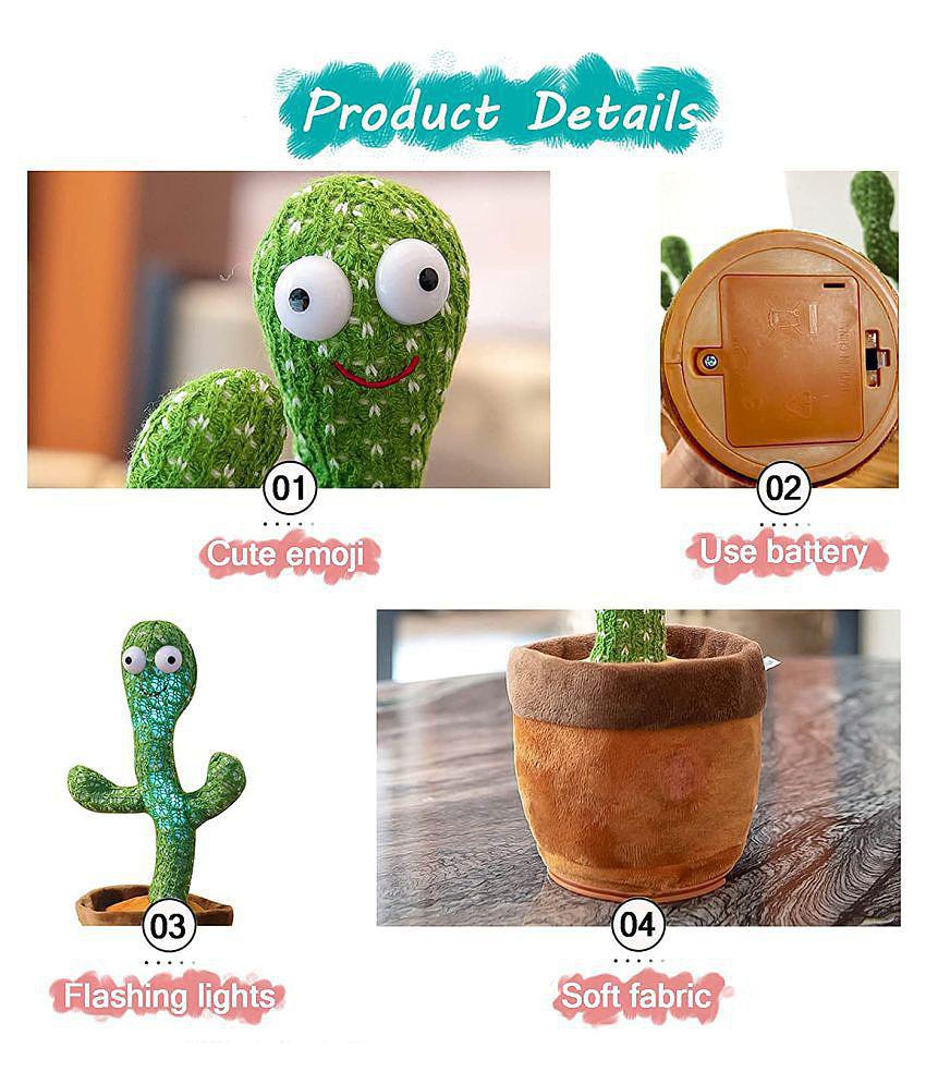 Dancing cactus Musical Kids Toys for Boys/Girls/Baby toys/Singing Recording Repeat What You Say Funny Education Toys for Kids Children Playing