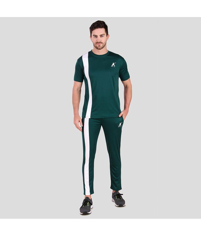 Preen Dark Green Polyester Regular Fit Mens Tracksuit ( Pack of 1 ) - None