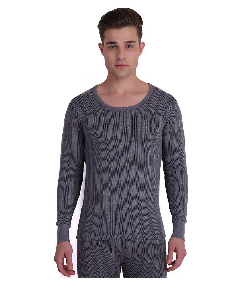 TT - Dark grey Cotton Blend Men's Thermal Tops ( Pack of 1 ) - None