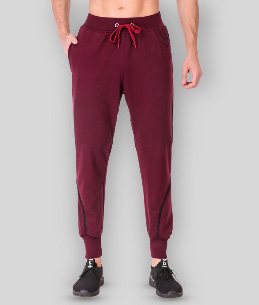 Uzarus - Maroon Cotton Mens Joggers ( Pack of 1 ) - None