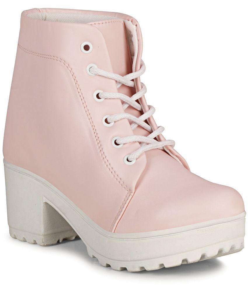 Ishransh - Pink Women's Ankle Length Boots - 8, Pink