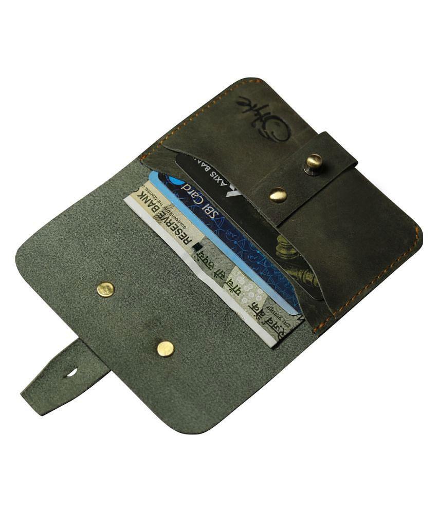 Sophisticated Men STYLE SHOES Button Green Card Holder - Green 2025 at ShopCircuit | ONDC