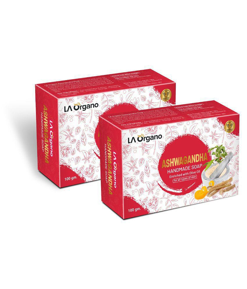 LA ORGANO Ashwgandha Handmade Natural Bath Soap Bathing Bar 100 g Pack of 2