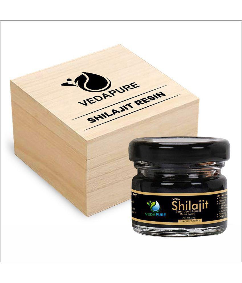 Vedapure Original Shilajit/Shilajeet Resin For Endurance, Bodybuilding and Power & Helps in Energy, Stamina 25 Gram (Pack of 1)