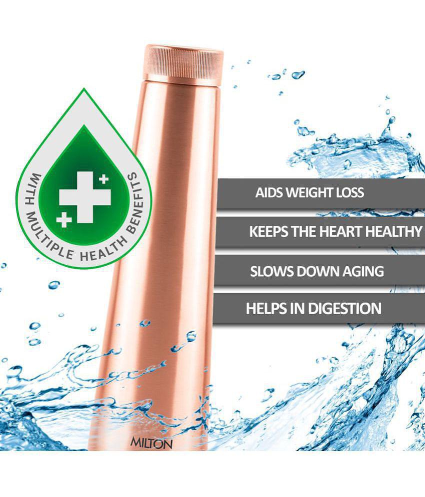 Milton Copper Delight 1000 Water Bottle, 1 Piece, 1.01 Litre, Copper | 100% Leak Proof | Office Bottle | Gym Bottle | Yoga Bottle | Home | Kitchen | Hiking | Treking Bottle | Travel Bottle -