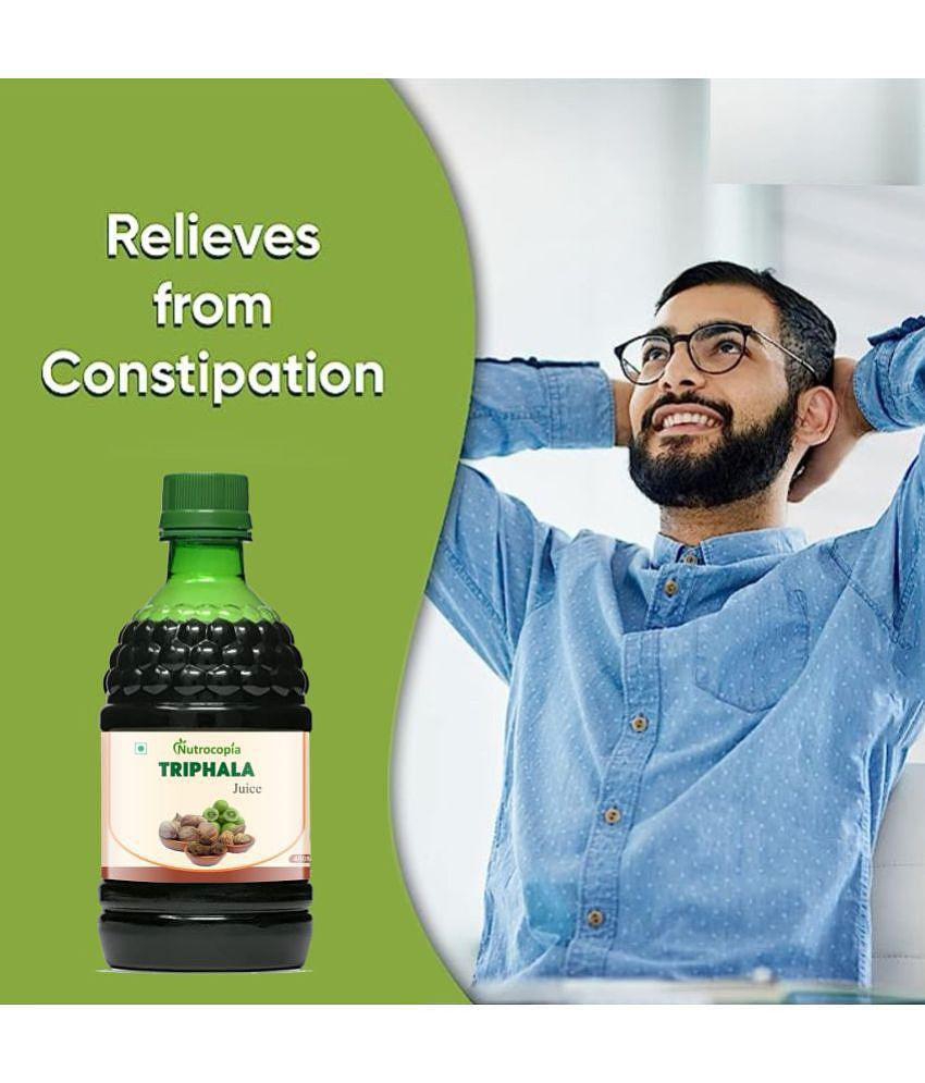 NUTROCOPIA Triphala Juice | 100% Ayurvedic | Relieves Constipation & Improves Digestion | No Added Sugar - 400 ML (Pack of 4)