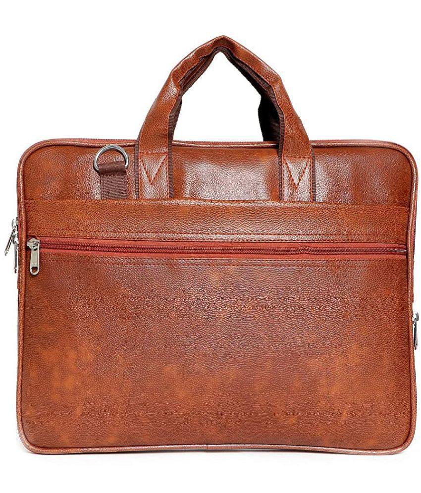 Latest Men krishiv - Tan Synthetic Leather Office Bag - Tan 2025 at ShopCircuit | ONDC