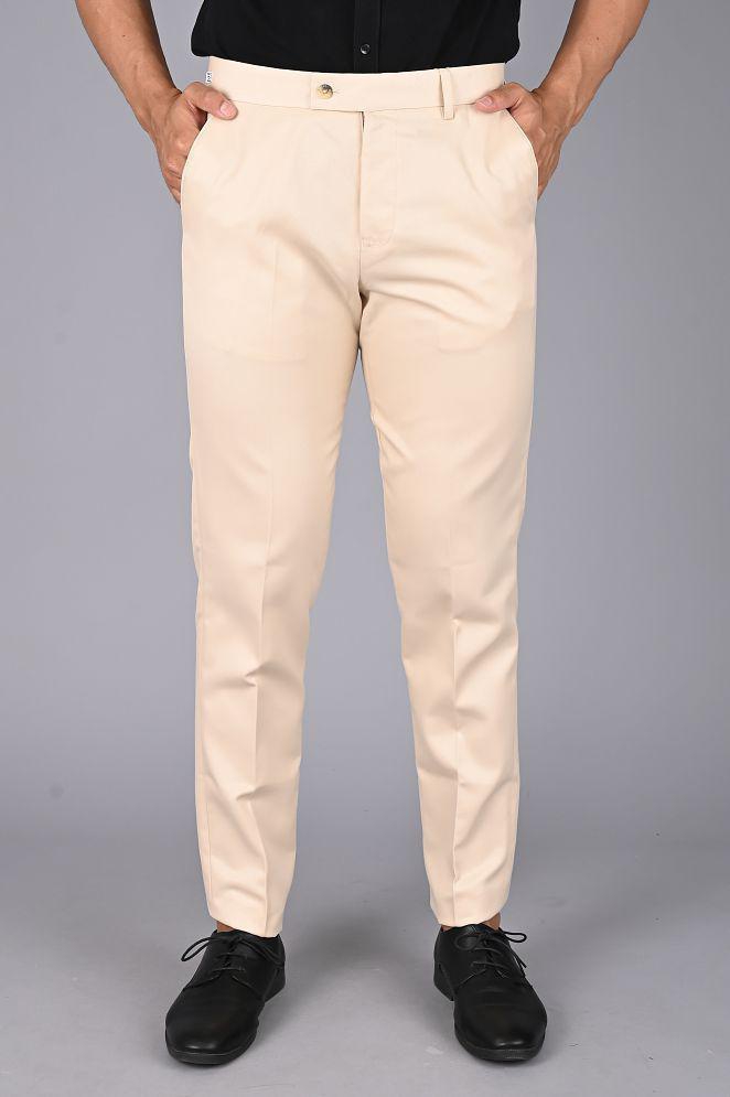 MANCREW - Beige Viscose Slim - Fit Men's Formal Pants ( Pack of 1 ) - None