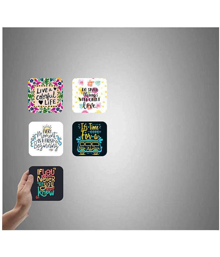 Photojaanic Unique Fridge Magnets Rubberized Square Fridge Magnets Fridge Magnet - Pack of 5