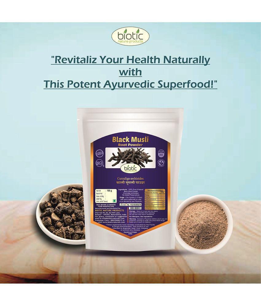 Biotic Safed Musli Powder and Black Musli Powder (Kali Musli Powder) 200 gm