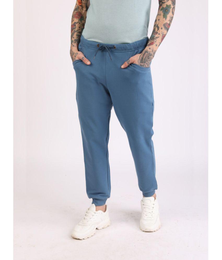 Bewakoof - Fleece Blue Men's Joggers ( Single Pack ) - None