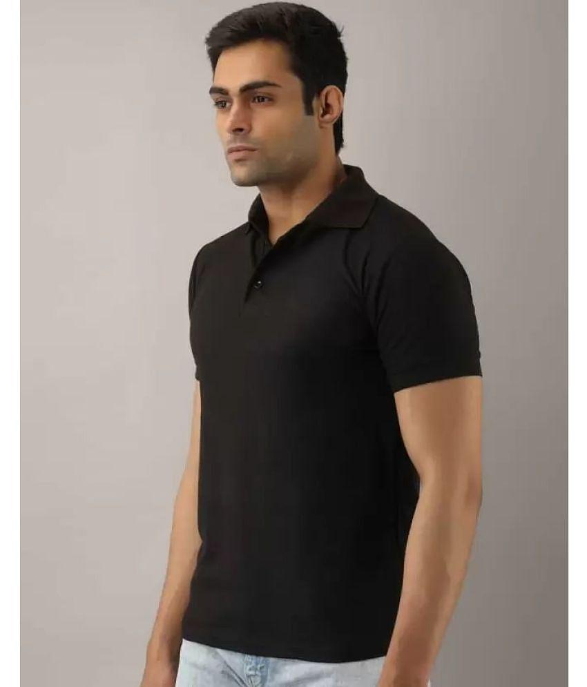Exclusive Men SKYRISE - Black Cotton Blend Slim Fit Men's Polo T Shirt ( Pack of 1 ) - None 2025