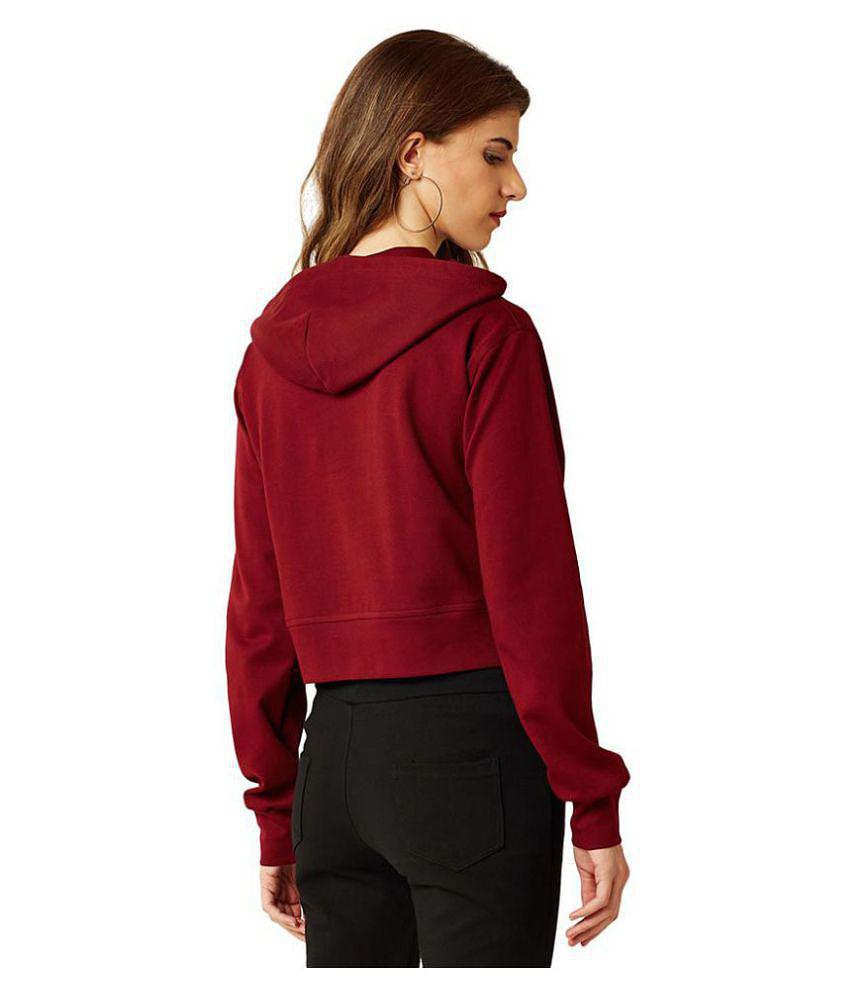Luxurious Men Miss Chase Cotton Maroon Hooded Sweatshirt - None 2025 at ShopCircuit | ONDC