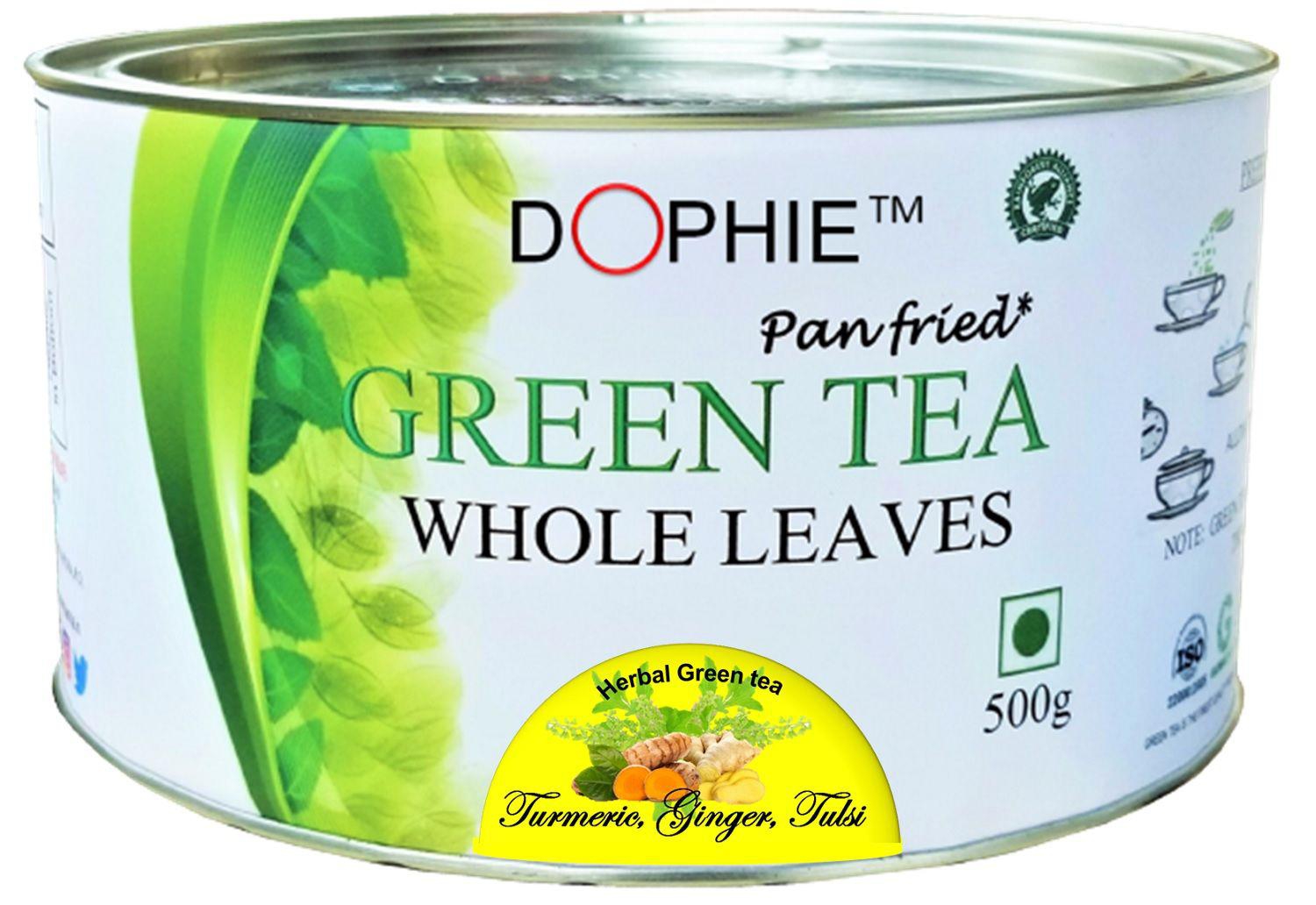 Dophie Turmeric,Ginger , Tulsi Green tea  Whole leaves 500g
