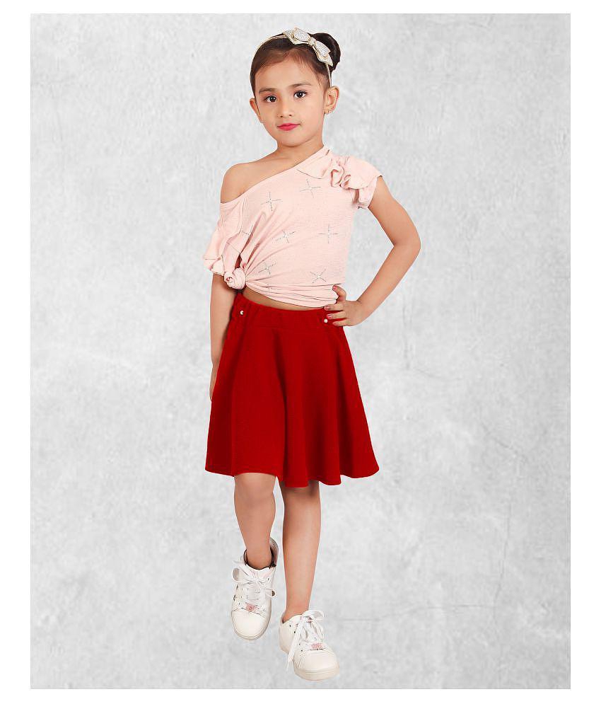 New Men Addyvero - Red Cotton Blend Girls Skater ( ) - None 2025 at ShopCircuit | ONDC