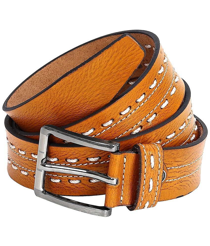 Latest Men Leather World - Tan Faux Leather Mens Formal Belt ( Pack of 1 ) - None 2025 at ShopCi