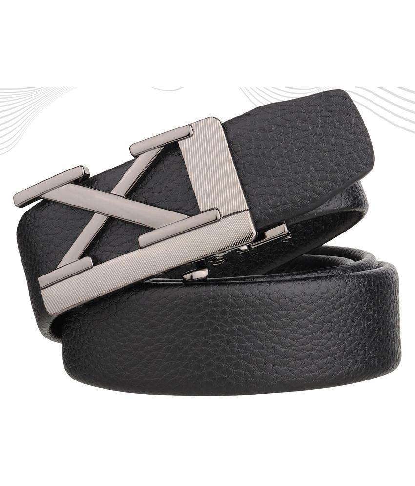 Top Men Zacharias - Black Leather Men's Casual Belt ( Pack of 1 ) - None 2025 at ShopCircuit | O