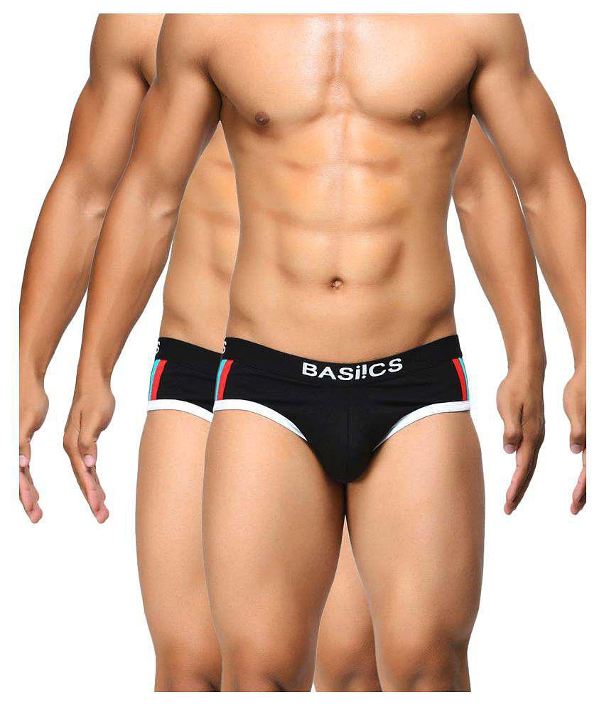 Trendy Men BASIICS By La Intimo - Black Cotton Men's Briefs ( Pack of 2 ) - L 2025 at ShopCircui