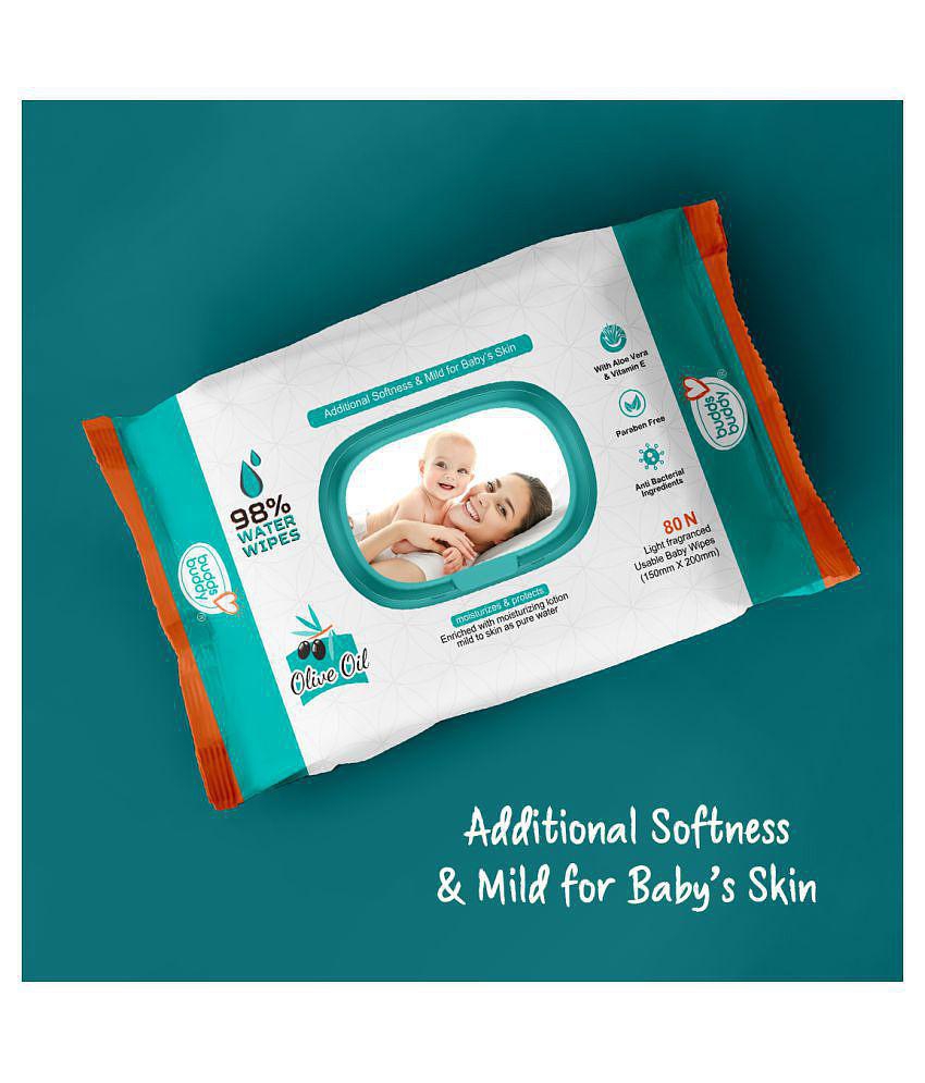 Buddsbuddy Based Combo of 6 Skincare Wet Baby Wipes - 80 Pieces